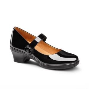 Dr.Comfort Coco Patent Mary Jane Heels in Black with Low Block Heel NWT